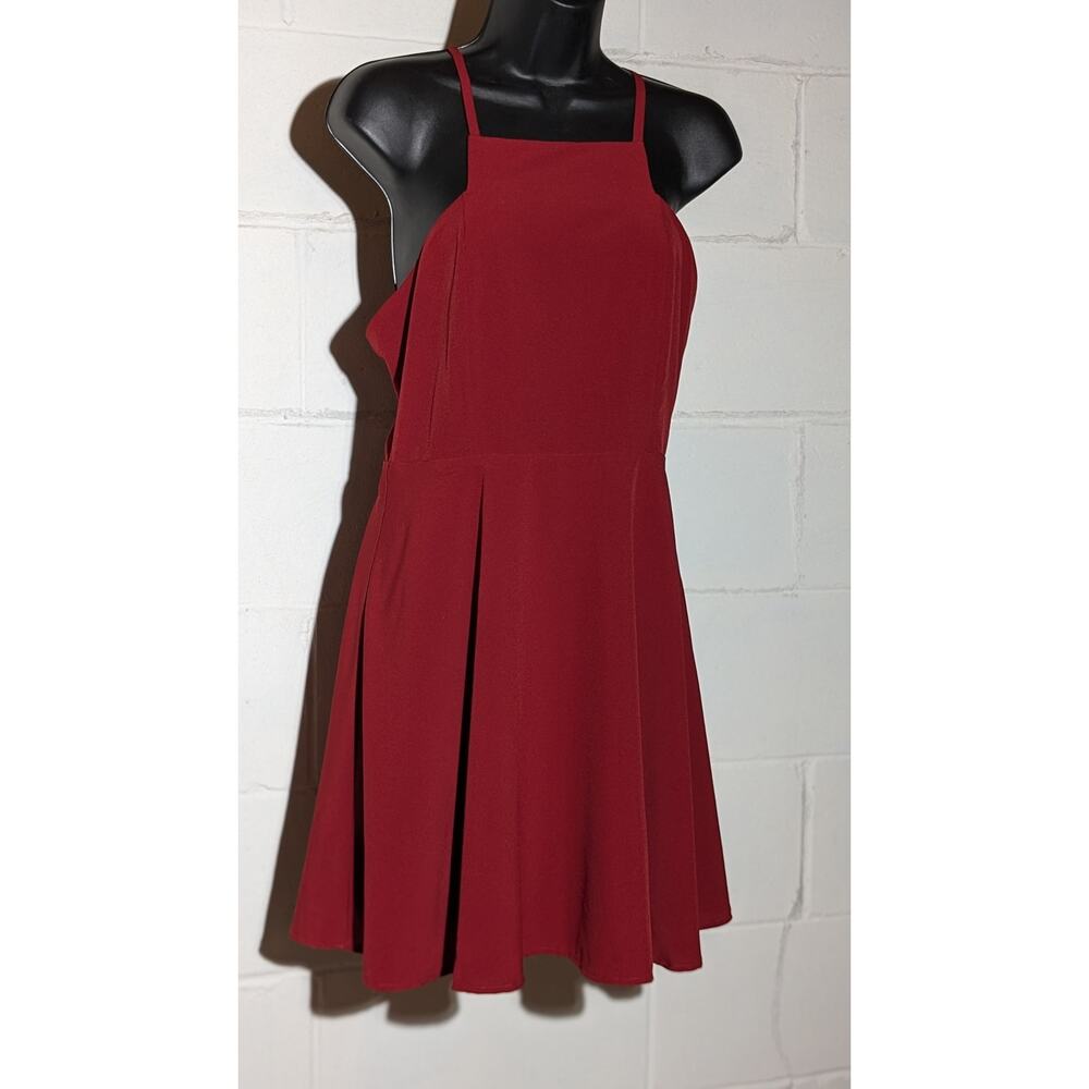 LuLu's Brick Red Dress Fit and Flare A Line Sleeveless T Back Dress Medium